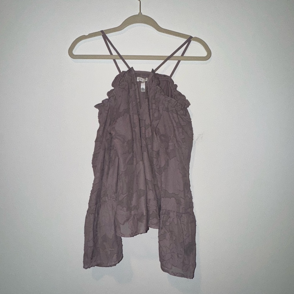 Leith Purple Ruffle Blouse